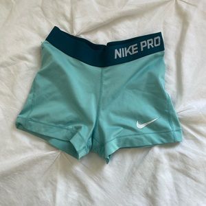BLUE NIKE PRO SHORTS